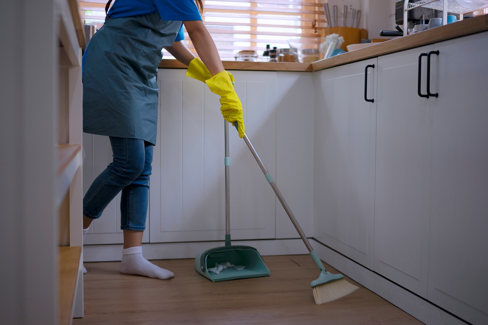 House keeper clean kitchen.